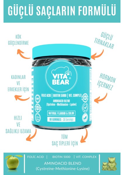 Strong Hair Gummy Vitamin 60 Adet modelleri