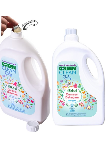 Organik Lavanta Yağlı Baby Bitkisel Çamaşır Deterjanı 2750 ml 2'li Set