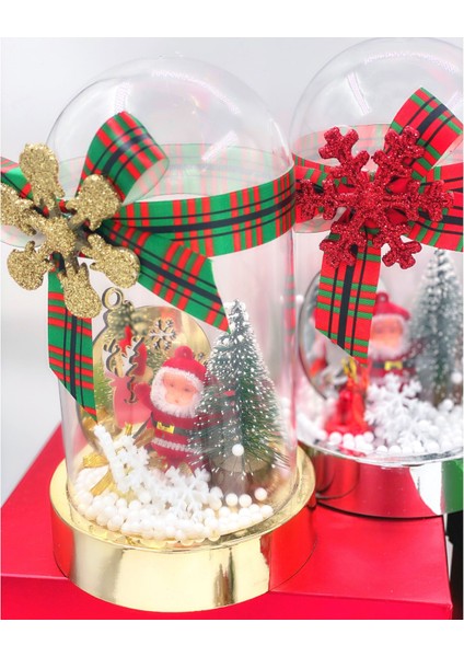 Yılbaşı Christmas Lüks Noel Baba Kar Küresi Çam Ağaç Geyik Dekorasyon Hediyelik Gold Altın modelleri