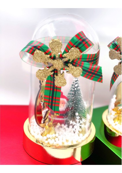 Yılbaşı Christmas Lüks Noel Baba Kar Küresi Çam Ağaç Geyik Dekorasyon Hediyelik Gold Altın indirimleri