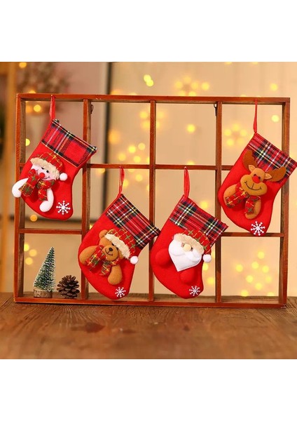 Yeni Yıl Yılbaşı Özel Peluş Kardan Adam Küçük Kese Çorap Hediye Snowman Kılıf Dekorasyon Çam Süs fiyatları