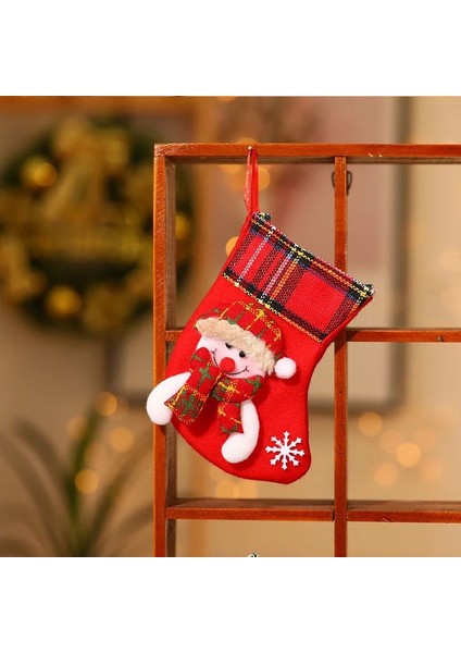 Yeni Yıl Yılbaşı Özel Peluş Kardan Adam Küçük Kese Çorap Hediye Snowman Kılıf Dekorasyon Çam Süs modelleri