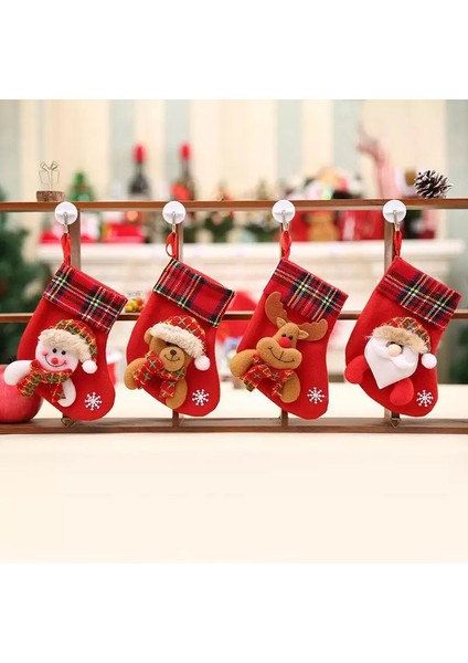 Yeni Yıl Yılbaşı Özel Peluş Kardan Adam Küçük Kese Çorap Hediye Snowman Kılıf Dekorasyon Çam Süs indirimleri