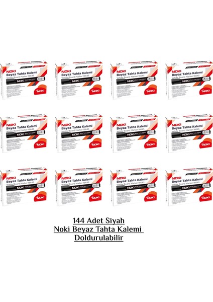 Doldurulabilir Beyaz Tahta Kalemi Siyah 144 Adet