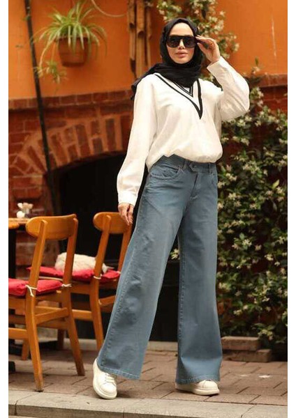 1067-BOL Paça Pantolon Mavi