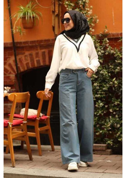 1067-BOL Paça Pantolon Mavi fiyatları