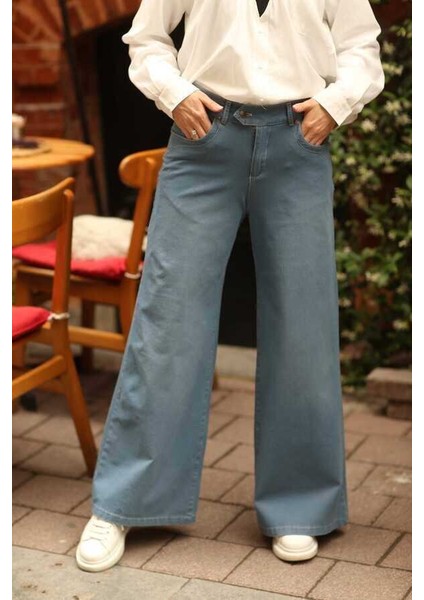 1067-BOL Paça Pantolon Mavi modelleri