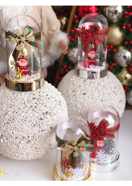 Yılbaşı Christmas Lüks Noel Baba Kar Küresi Çam Ağaç Geyik Dekorasyon Hediyelik Gold Altın modelleri