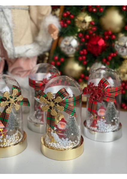 Yılbaşı Christmas Lüks Noel Baba Kar Küresi Çam Ağaç Geyik Dekorasyon Hediyelik Gold Altın fırsatları