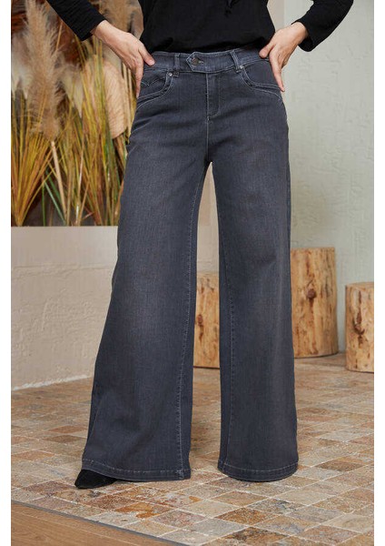 1067-BOL Paça Pantolon Koyu Gri modelleri