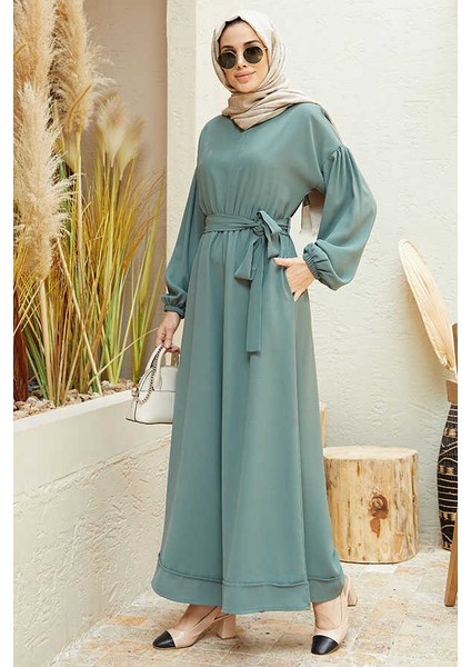 6569-KREP Tulum Elbise Mint Yeşili fiyatları