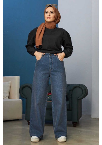 1133-BOL Paça Pantolon Koyu Mavi