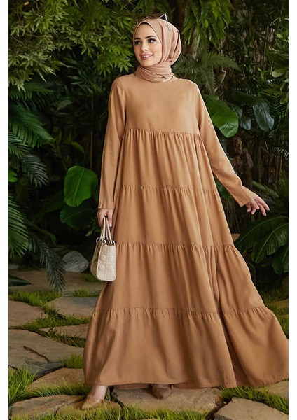 6400-PARÇA Boya Elbise Tütün