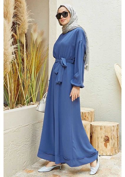 6569-KREP Tulum Elbise Indigo fiyatları