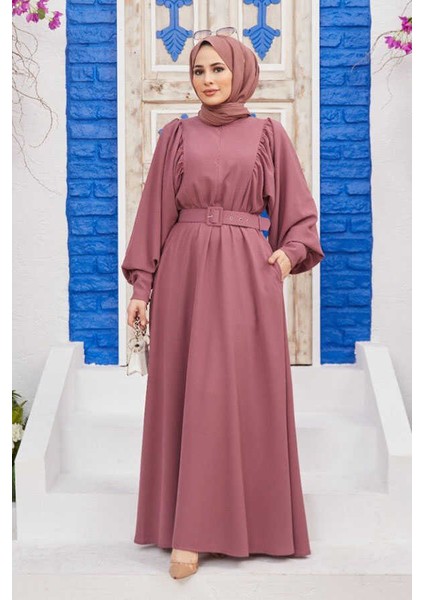 6583-KREP Elbise Gül Kurusu