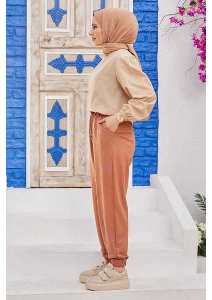 1151-LASTIKLI Pantolon Somon fiyatları