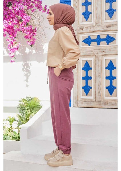 1151-LASTIKLI Pantolon Lila fiyatları