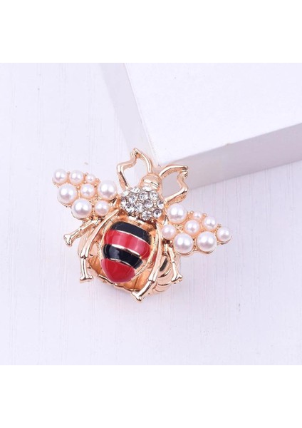 Lüks Trend Moda Büyük Arı Zikron Taşlı Incili Metal Gold Kaplama Yüzük Ayarlanabilir modelleri