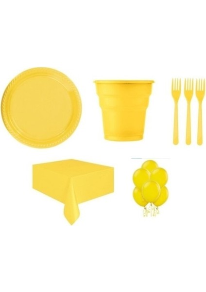 Mini Party Store 25 Kişilik Sarı Doğum Günü Seti