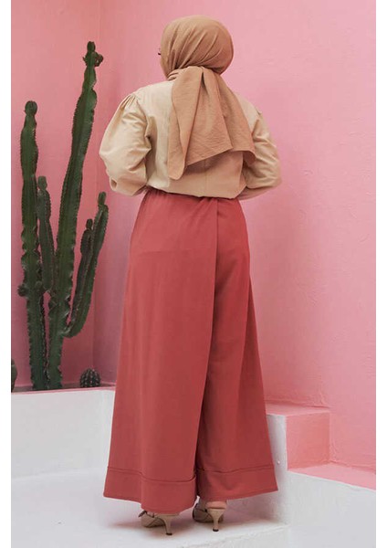 1155-ACELINA Pantolon Etek Gül Kurusu fırsatları