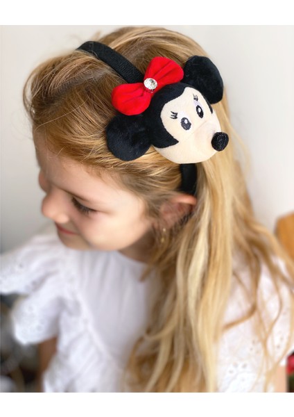 Sevimli Peluş Oyuncaklı Minnie Mouse Taşlı Taç Çocuk Yetişkin Tacı fiyatları