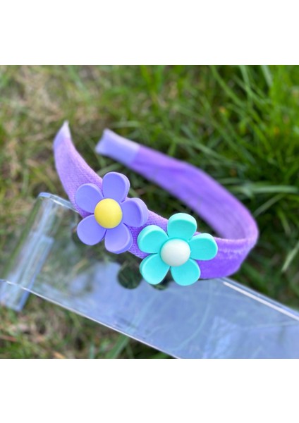 Trend Moda Yeni Büyük Rengarenk Iri Papatya Çiçekli Kadın Çocuk Tacı Lila Mor fiyatları