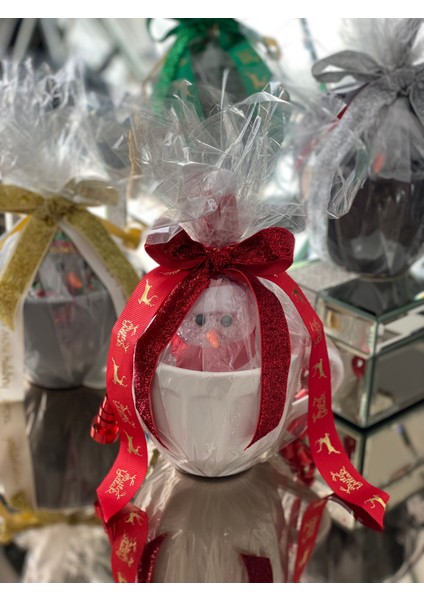 Yeni Yıl Yılbaşı Hediye Seti Işıklı Kardan Adam Dekorasyon Süs Büyük Porselen Kupa Fincan Kase Beyaz fiyatları