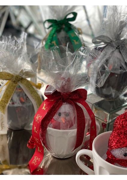 Yeni Yıl Yılbaşı Hediye Seti Işıklı Kardan Adam Dekorasyon Süs Büyük Porselen Kupa Fincan Kase Beyaz indirimleri