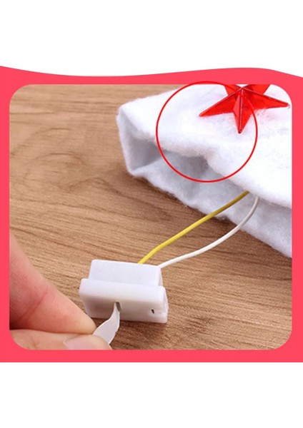 Yılbaşı LED Yıldız Işıklı Noel Baba Christmas Kırmızı Külah Şapka