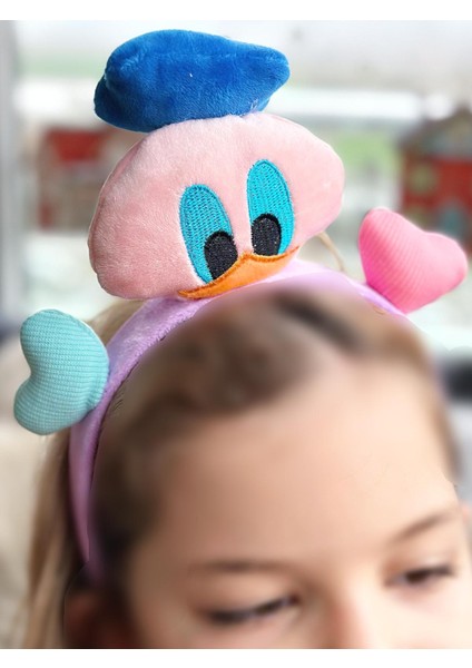 Sevimli Dev Büyük 3D Boyutlu Oyuncak Peluş Donald Taç Kalpli Ördek Çocuk Tacı