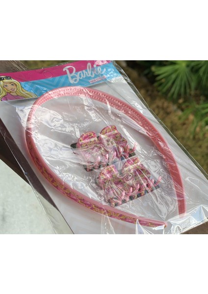 Barbie Açık Pembe Taç Toka Çocuk Hediye Set