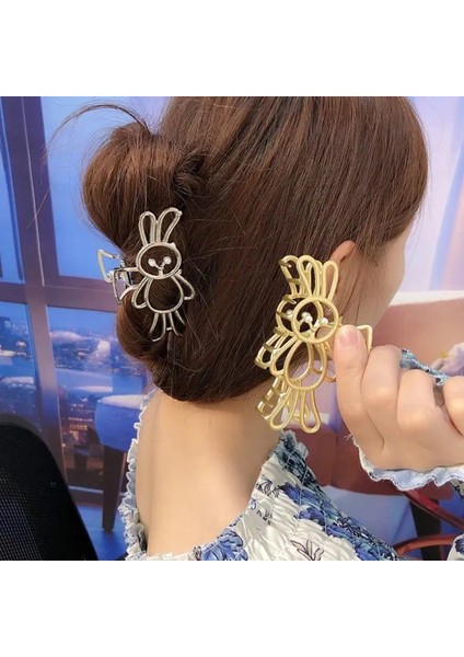 Trend Moda Büyük Gold Altın Metal Çelik Tavşan Incili Toka Mandal Klipsli Kadın Çocuk Tokası fiyatları