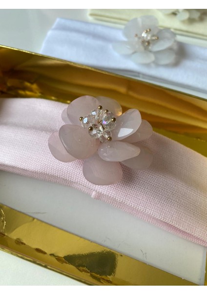 Pembe Kristal Çiçek Broşlu Bebek Saç Bandı Esnek Yumuşak Pamuklu Saç Bandı fiyatları