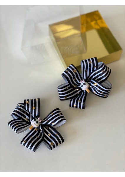 3D Gold Altın Yıldız Kabartmalı Ice Dondurma Panda Figürlü Metal Pensli Ikili Mini Toka Seti Anne Kız Çocuk Tokas fırsatları