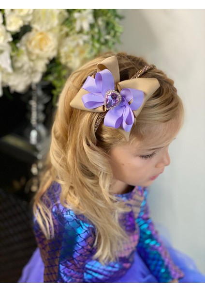 Karamel Lila Özel Tasarım Kristal Taşlı Pullu Tak Çıkart Broşlu Yetişkin Çocuk Taç fiyatları