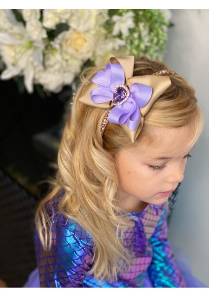 Karamel Lila Özel Tasarım Kristal Taşlı Pullu Tak Çıkart Broşlu Yetişkin Çocuk Taç indirimleri