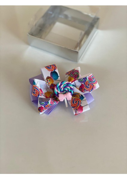 Lila Lolipop Figürlü Kız Çocuk Bebek Doğum Günü Hediye Pensli Toka fiyatları