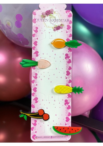 Karpuz Ananas Havuç Kiraz Büyük Karışık Meyve Toka Seti Pensli fiyatları