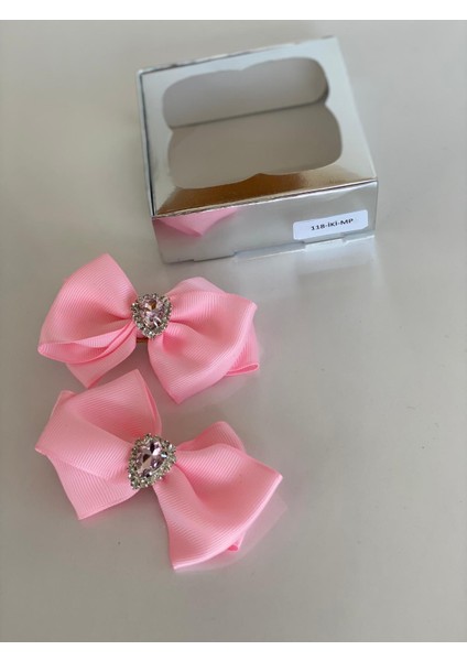 Pembe 2' Li Kristal Taşlı Kız Çocuk Kız Bebek Pensli Toka modelleri