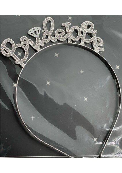 Bride To Be Kristal Taşlı Metal Gelin Tacı Bekarlığa Veda Partisi Kına Taç Gümüş