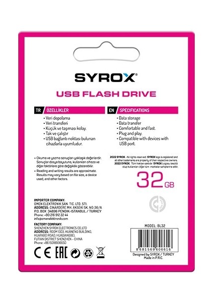 32 GB USB Flash Bellek Bold BL32 modelleri