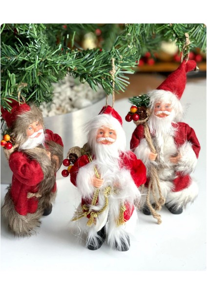 Ithal Koleksiyonluk Yılbaşı Lüks Sevimli Noel Baba Oyuncak Çam Ağacı Süsü Dekor Biblo Büyük 25-30CM