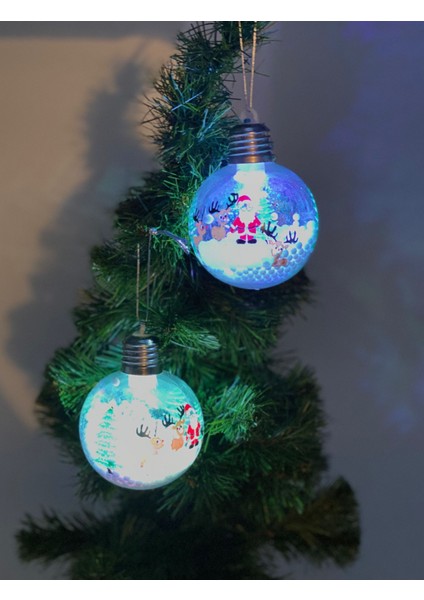 Yılbaşı Noel Baba Geyikli Kar Taneli Işıklı Lüks Koleksiyonluk Fanus Çam Ağacı Top Süs Dekor Tekli fırsatları