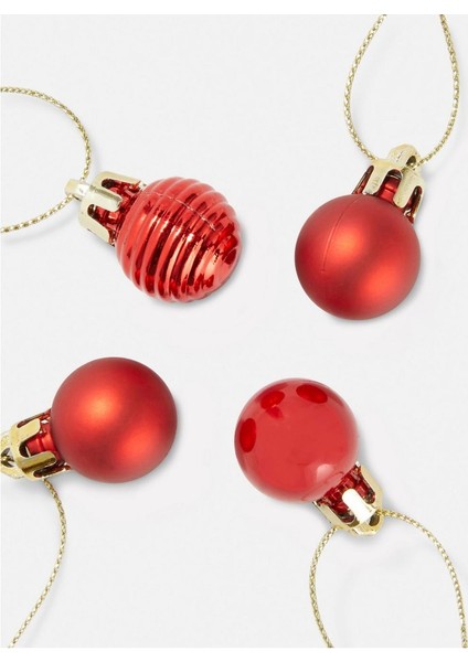 Yeni Yıl Yılbaşı Lüks Koleksiyonluk 30 Lu Mini Çam Ağacı Dekorasyon Top Seti Süs Kırmızı Metalik fiyatları