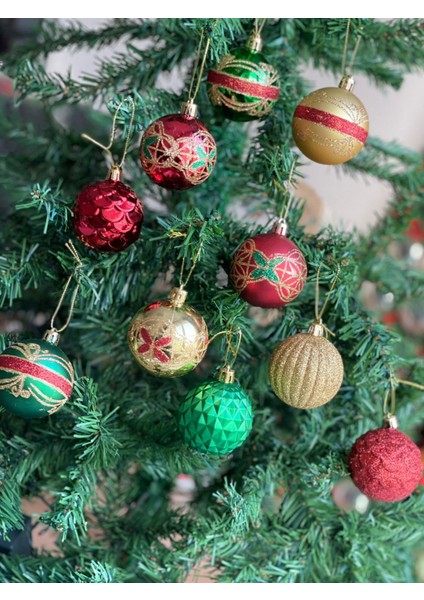 Yeni Yıl Yılbaşı Ithal Lüks Koleksiyonluk 5li Hediye Kutulu Simli Metalik Çam Ağacı Süsü Topu modelleri