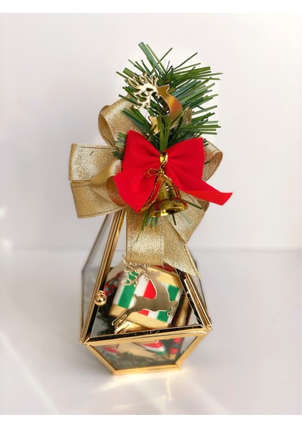 Yeni Yıl Yılbaşı Hediyesi Lüks Camlı Prizma Metal Fanus Madlen Ayna Süslü Çikolata Küçük Altın fiyatları