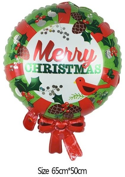 Yeni Yıl Yılbaşı Dekorasyon Özel Lüks Dev Boyçelenk Fiyonk Folyo Balon Merry Christmas Yazı