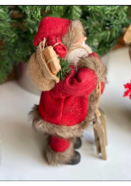 Ithal Koleksiyonluk Yılbaşı Lüks Dekorasyon Kızaklı Noel Baba Oyuncak Biblo Çam Ağacı Süsü Dekor modelleri