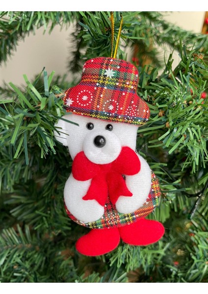 Yeni Yıl Yılbaşı Lüks Ithal Koleksiyonluk Çam Ağacı Süsü Pofuduk 3boyutlu Kutup Ayısı