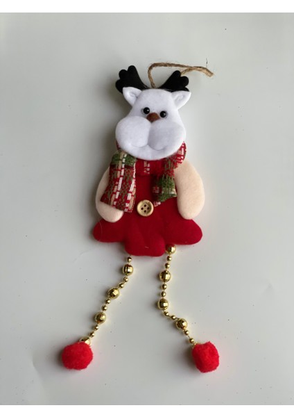 Yeni Yıl Yılbaşı Lüks Ithal Koleksiyonluk Büyük Çam Ağacı Süsü Pofuduk 3 Boyutlu Boncuklu Geyik fiyatları